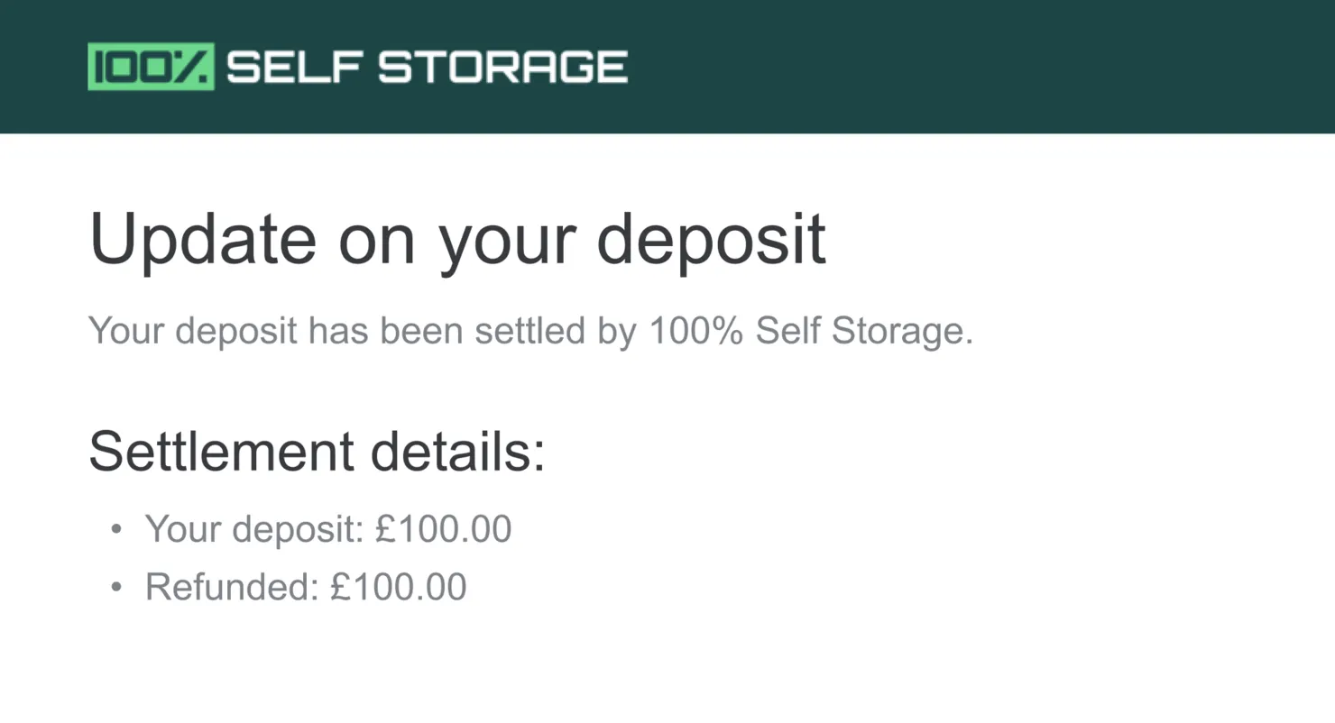 Deposit emails