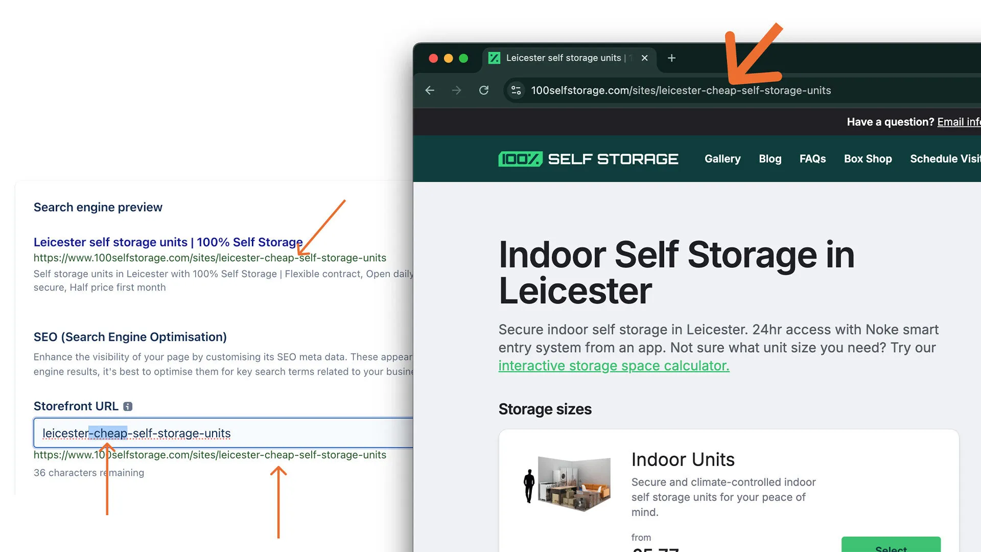 Customise site page URLs