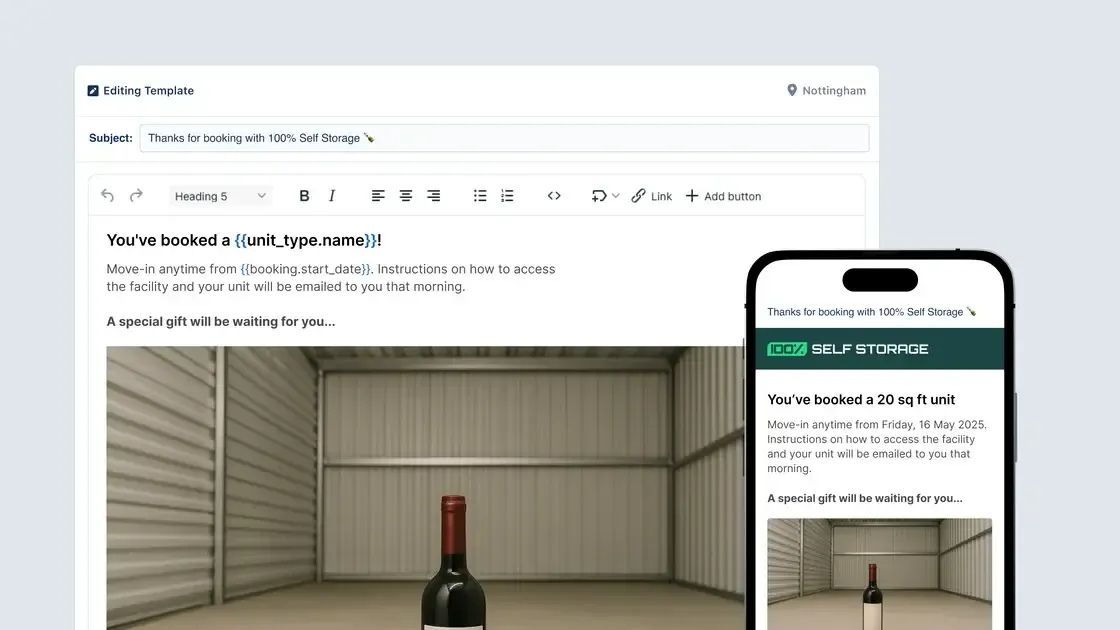 Customise customer emails
