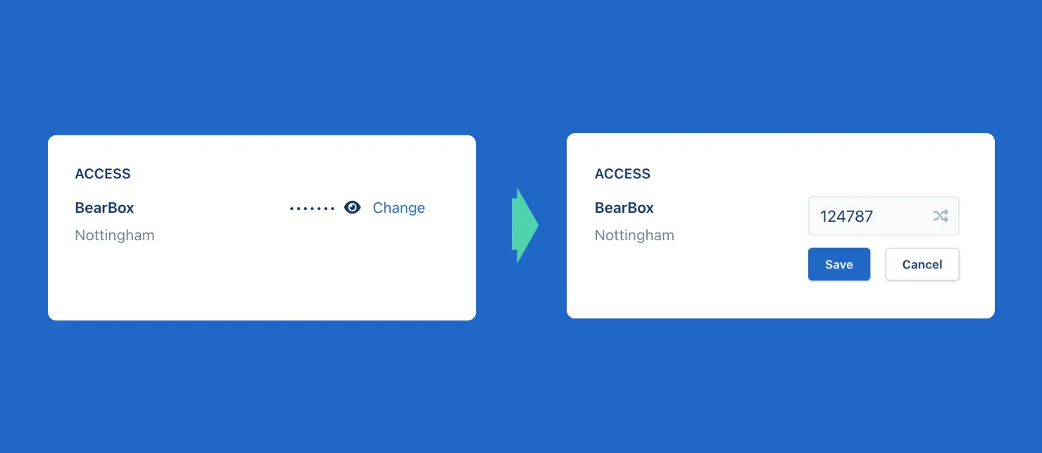 Customisable customer smart entry PIN codes
