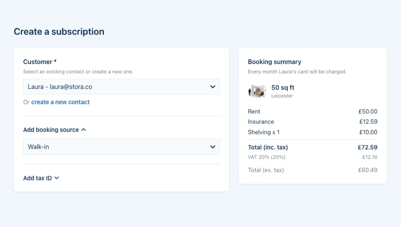 Improved subscription creation form