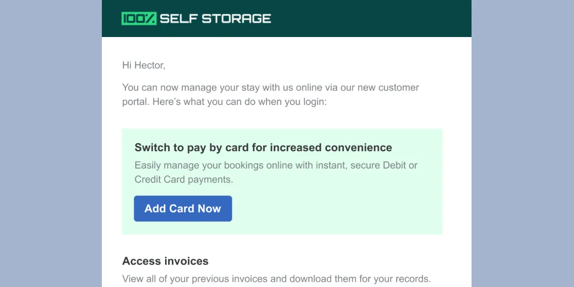 Request payment method email