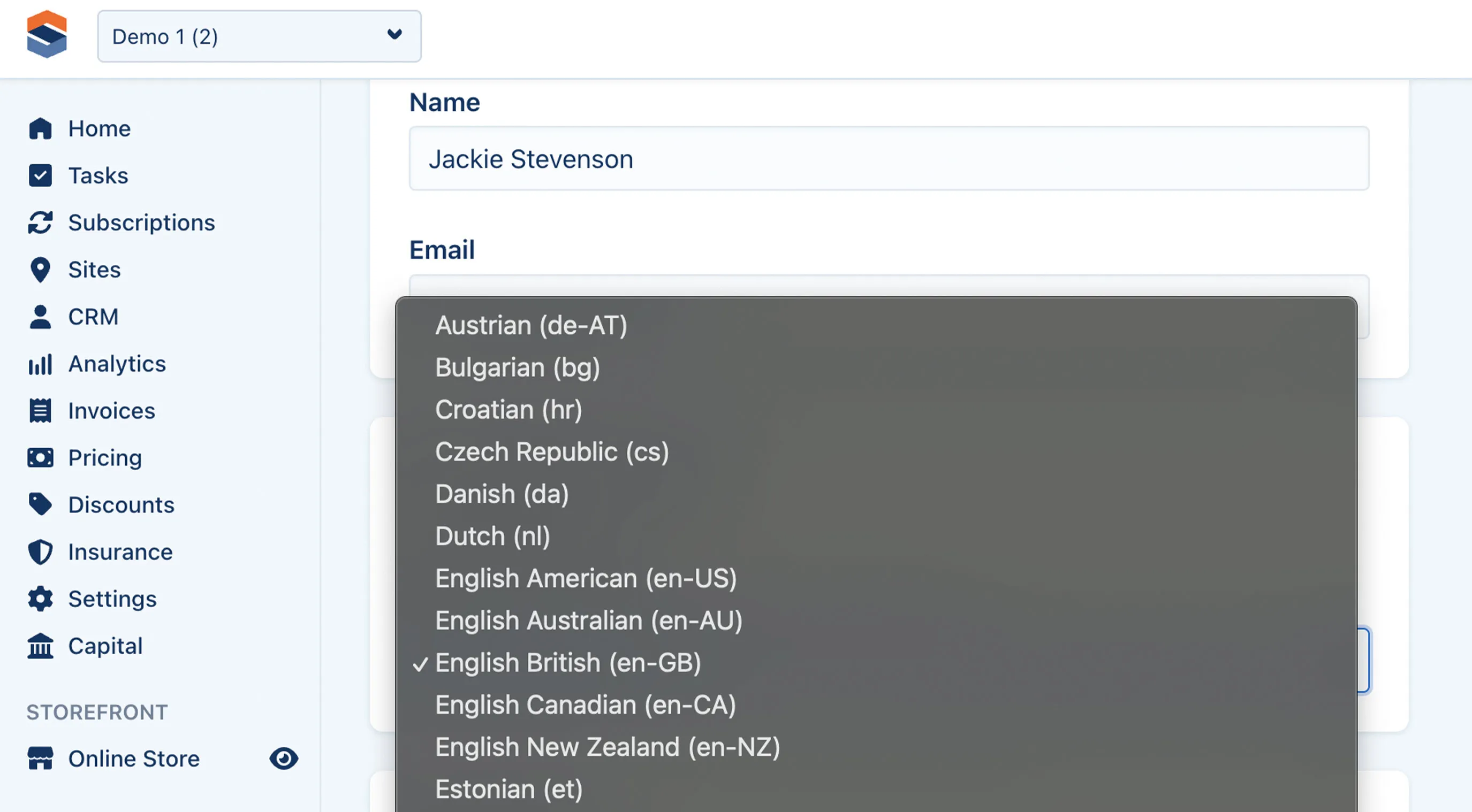 Choose your Backoffice language