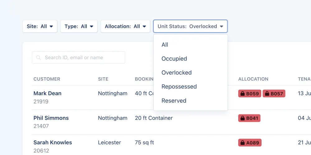 Filter subscriptions by unit status