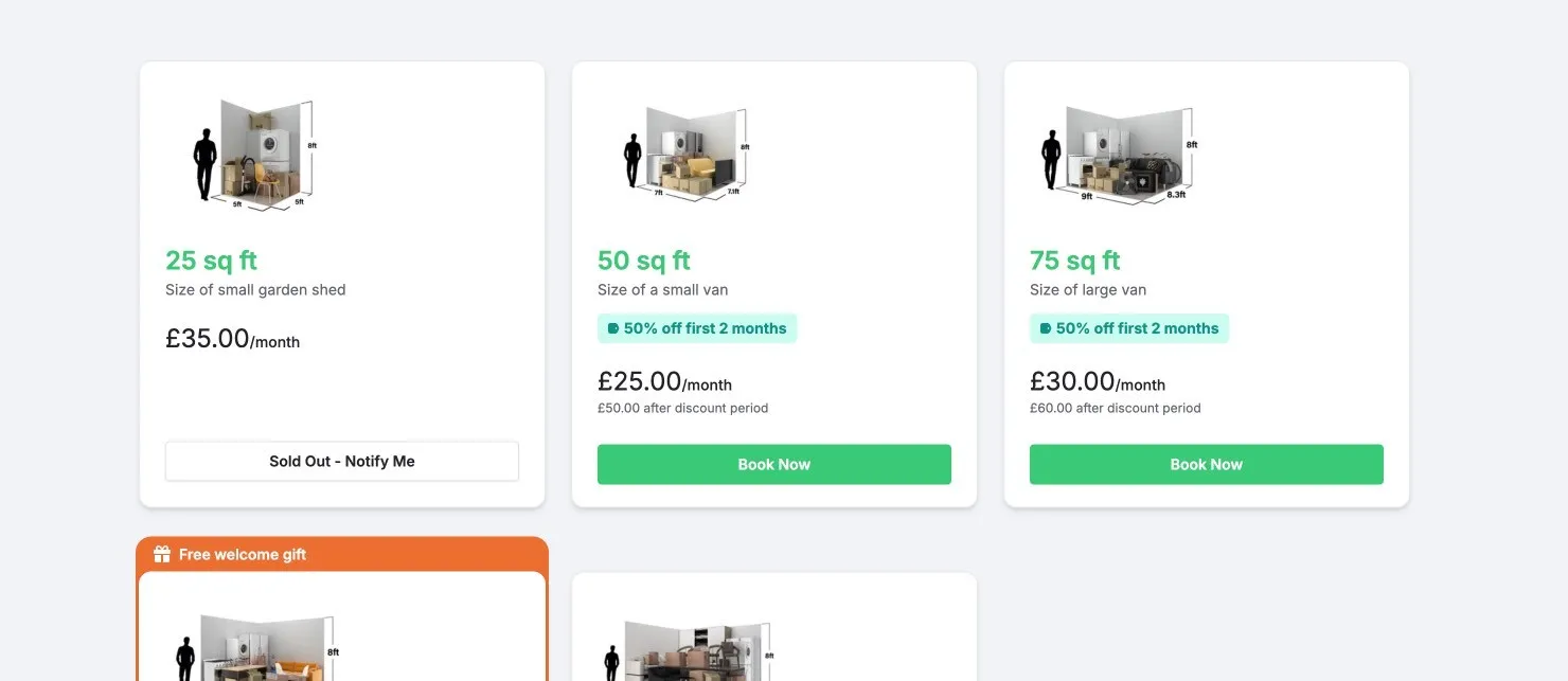 Grid layout for unit types on your Storefront